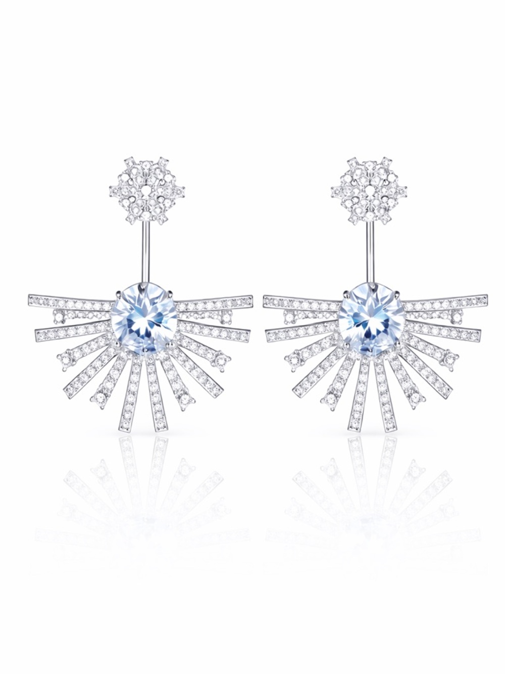 Swarovski Crystals The Marin Versatile Fan Earrings - Picture 1 of 4